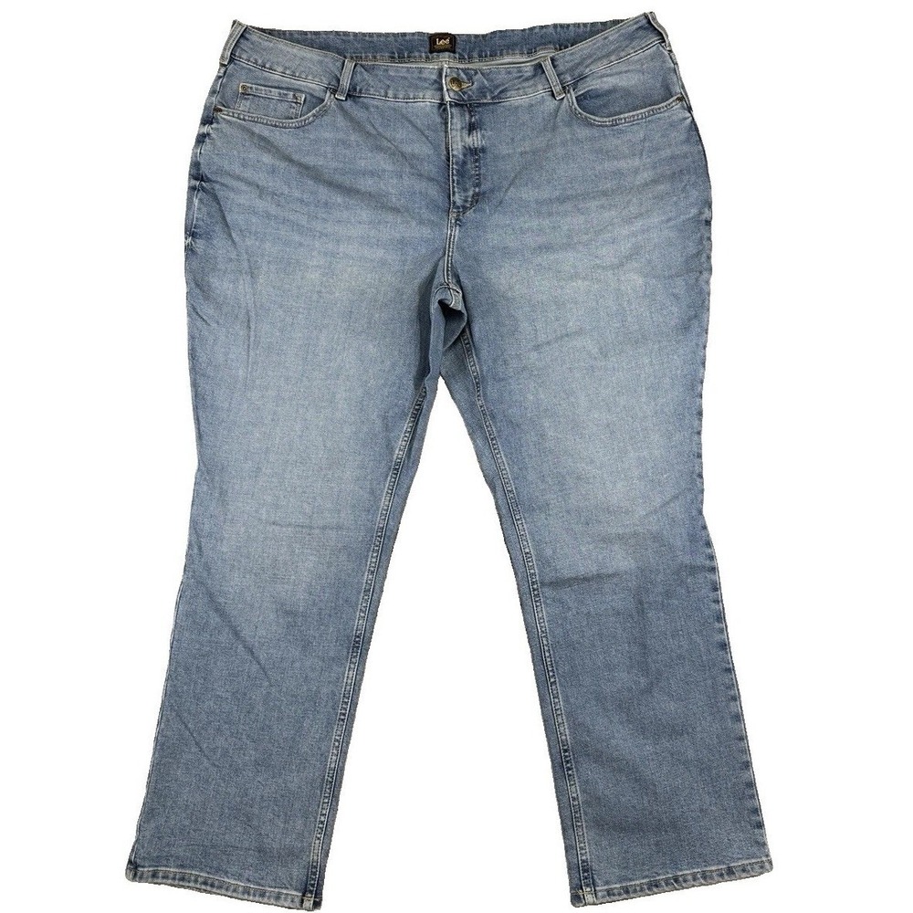 NWT Lee Plus Size Mid Rise Straight Denim Stretch Jeans 26W Everyday Comfort
